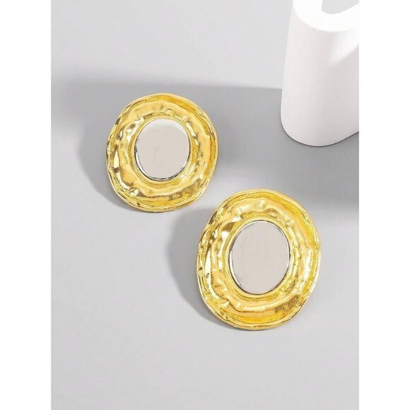 Zara contrasting Statement Earrings Vintage Two Tone ✨✨ comes with gift - Picture 9 of 11